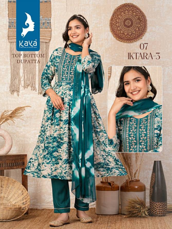 Iktara 3 By Kaya Rayon Printed Kurti With Bottom Dupatta Wholesale Price In Surat